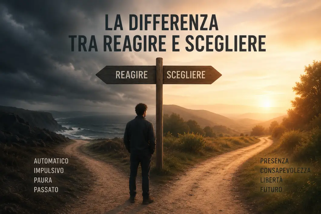 ragazzo davanti alla scelta tra reagire e scegliere
