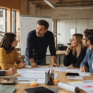 Gruppo di professionisti italiani durante un laboratorio aziendale
