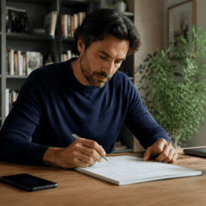 Professionista italiano organizza agenda e priorità