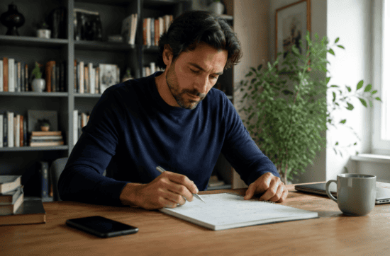 Professionista italiano organizza agenda e priorità